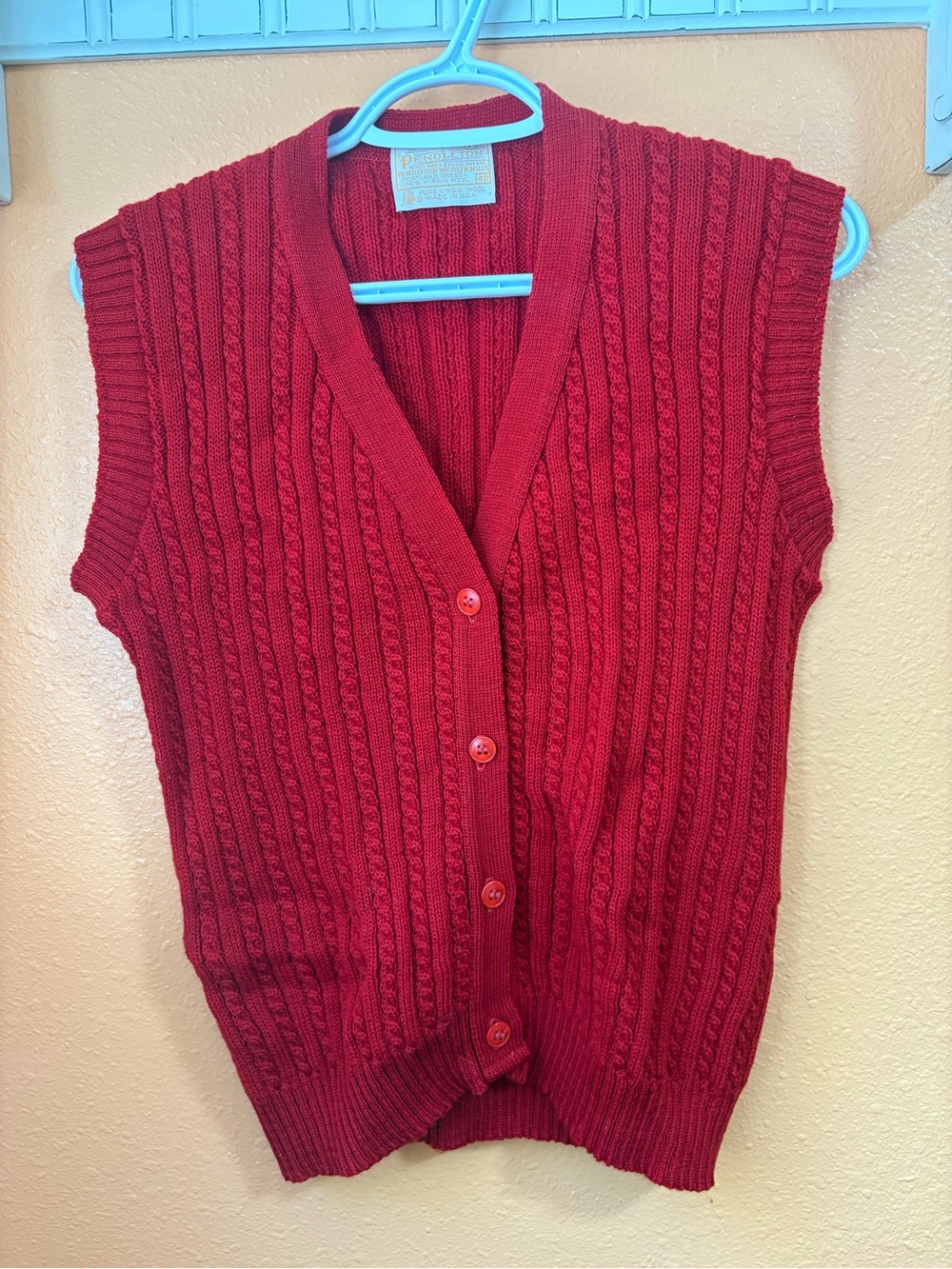 vintage Pendleton Woolen Mills 100% Virgin Wool button-up sweater vest!